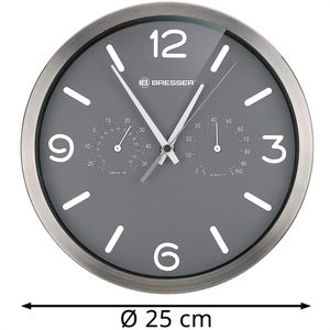 Produktbild für Wanduhr Bresser MyTime ND, Edelstahl, analog, Funkuhr