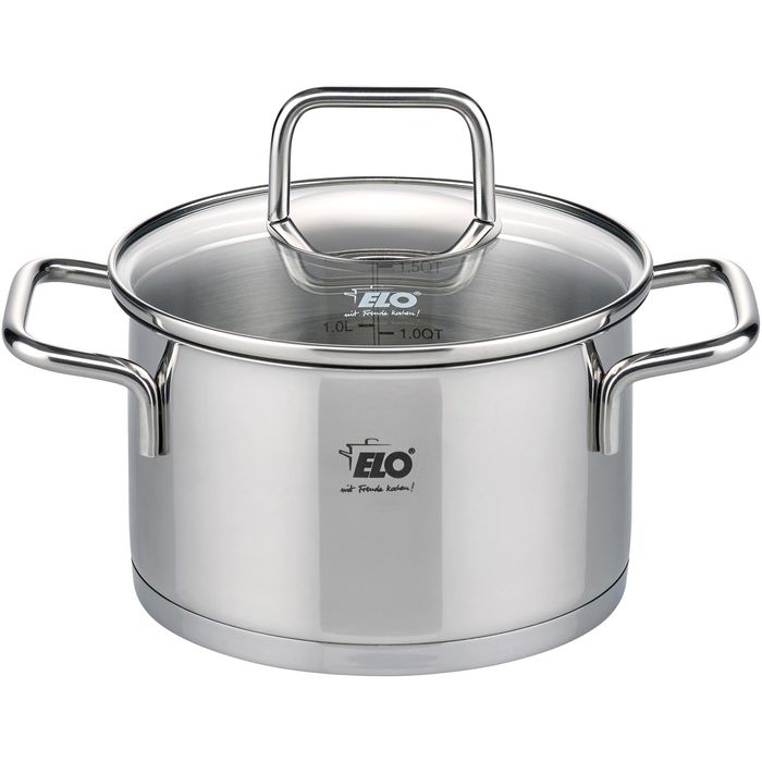 ELO Kochtopf Citrin 72412 Fleischtopf, 0,6 L, induktionsgeeignet, aus Edelstahl, 12 x 7,5 cm (ØxH) – Böttcher AG