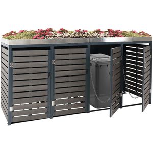 Mülltonnenbox Mendler HWC-K14, WPC/Metall