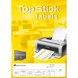 Universaletiketten TopStick labels, 8714, weiß