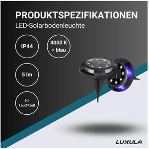 Produktbild für Wegeleuchte Luxula LXSO700121, schwarz, mit Solar