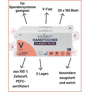Produktbild für Papierhandtücher Glücksblatt Classic Plus, 4802100, 2-lagig