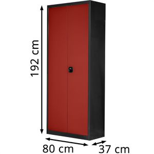 Produktbild für Mehrzweckschrank ADB 40687, abschließbar, rot