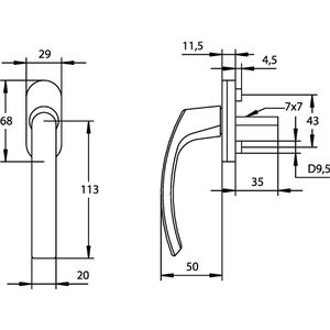 Produktbild für Fenstergriff Alpertec Nepomuk