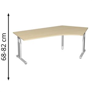 Produktbild für Schreibtisch Geramöbel Flex S-617316-AS, ahorn / silber