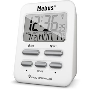 Produktbild für Wecker Mebus 25800, weiß, digital