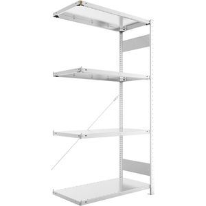 Anbauregal META-Regalbau 20094955, 4 Metallböden
