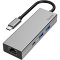 Zusatzbild USB-Hub Hama 200108, Aluminium, Netzwerk-Anschluss