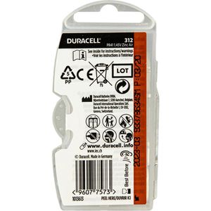 Produktbild für Hörgerätebatterie Duracell Easy Tab 312