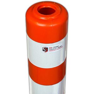 Produktbild für Absperrpfosten UvV Flex Ecoline 100, orange/weiß, Kunststoff
