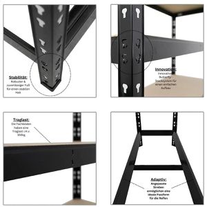 Produktbild für Reifenregal PROREGAL TIGER, schwarz, für 6 Reifen