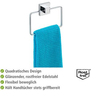 Produktbild für Handtuchhalter Wenko Quadro Vacuum-Loc 22689100, silber