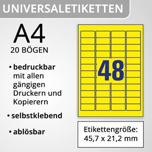 Produktbild für Universaletiketten Zweckform L6041-20, gelb