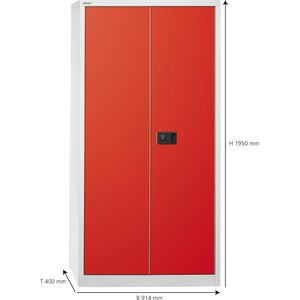 Produktbild für Werkzeugschrank Bisley E782A04G, aus Metall, grau / rot