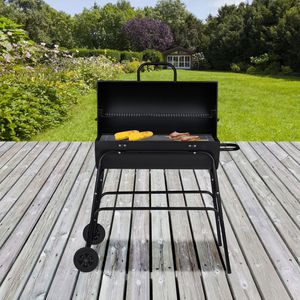 Produktbild für Holzkohlegrill Relaxdays 10030690, Grillwagen mit Rädern