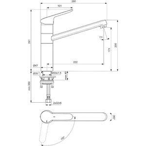 Produktbild für Küchenarmatur Ideal-Standard Ceraflex, chrom