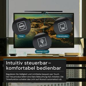 Produktbild für Monitorlampe Luxula LX700165, mit USB und LED