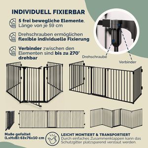 Produktbild für Kaminschutzgitter CASARIA faltbar, mit Tür
