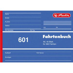Produktbild für Fahrtenbuch Herlitz 601, A6 quer