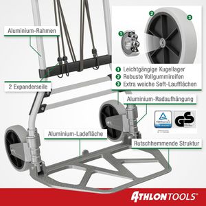 Produktbild für Sackkarre ATHLON-TOOLS Paketroller C3002, klappbar