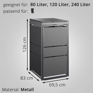 Produktbild für Mülltonnenbox MBOX24 Modern, Metall