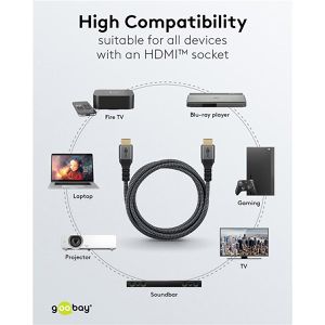 Produktbild für HDMI-Kabel Goobay Plus 65260 HDMI 2.1, vergoldete Stecker