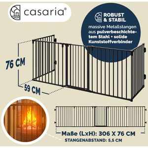 Produktbild für Kaminschutzgitter CASARIA faltbar, mit Tür