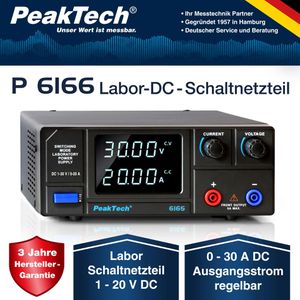 Produktbild für Labornetzteil PeakTech P 6165, mit LED-Anzeige