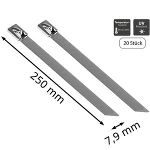 Produktbild für Kabelbinder Good-Connections KAB-E25X79, Edelstahl