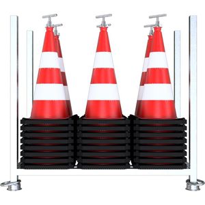 Produktbild für Leitkegel Schake 3L730TL2-SET, rot/weiß, Höhe 75cm