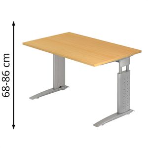 Schreibtisch Hammerbacher U-Serie, buche / silber