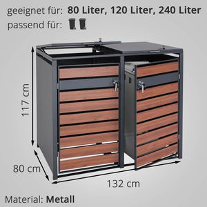 Produktbild für Mülltonnenbox Mendler HWC-J81, Metall