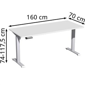 Produktbild für Schreibtisch Geramöbel Elevate Home, lichtgrau / silber