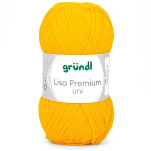 Häkelgarn Gründl 760-10 Lisa Premium uni, maisgelb