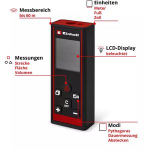 Produktbild für Laser-Entfernungsmesser Einhell 2270082, TC-LD 60 R