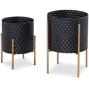 Blumenständer Wohnling WL6.752, schwarz / gold