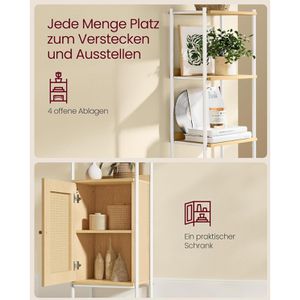 Produktbild für Bücherregal Vasagle LLS122W57, weiß / eiche