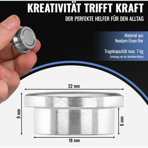 Produktbild für Magnete Poppstar 1011150, silber, Neodym Magnet