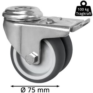 Produktbild für Apparaterolle CASCOO Serie P2T2, mit Rückenloch