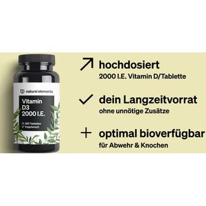 Produktbild für Vitamin-D natural-elements 365 Tabletten