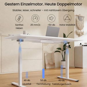 Produktbild für Schreibtisch FlexiSpot E1W Pro, weiß / weiß