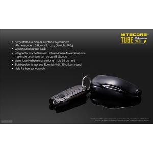Produktbild für Taschenlampe Nitecore Tube 2.0, LED, aufladbar