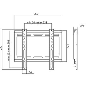 Produktbild für TV-Wandhalterung LogiLink BP0034, bis 35 kg