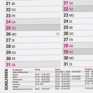 Produktbild für Tafelkalender itenga 33104452, mit Ferienübersicht