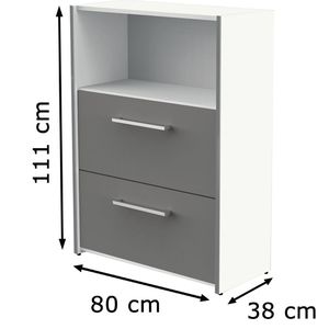 Produktbild für Kombischrank Kerkmann Move, graphit / weiß