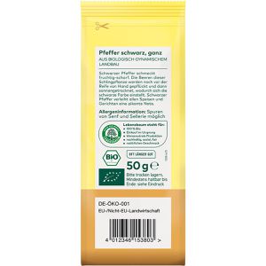 Produktbild für Pfeffer Lebensbaum ganze Körner, schwarz, demeter, BIO