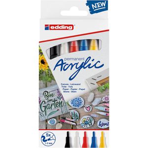 Produktbild für Acrylstifte Edding 5300 Acrylic Basic Fein