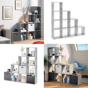 Produktbild für Bücherregal Vicco 77702, beton grau