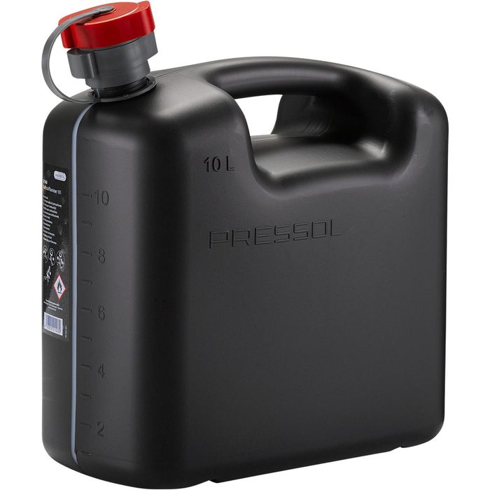 Pressol Benzinkanister Kraftstoffkanister, 21143, Kunststoff, mit  Auslaufrohr, schwarz, 10 Liter – Böttcher AG