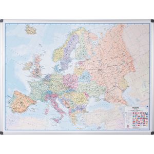Produktbild für Europakarte Bi-Office MAP0100402, mit Aluminiumrahmen